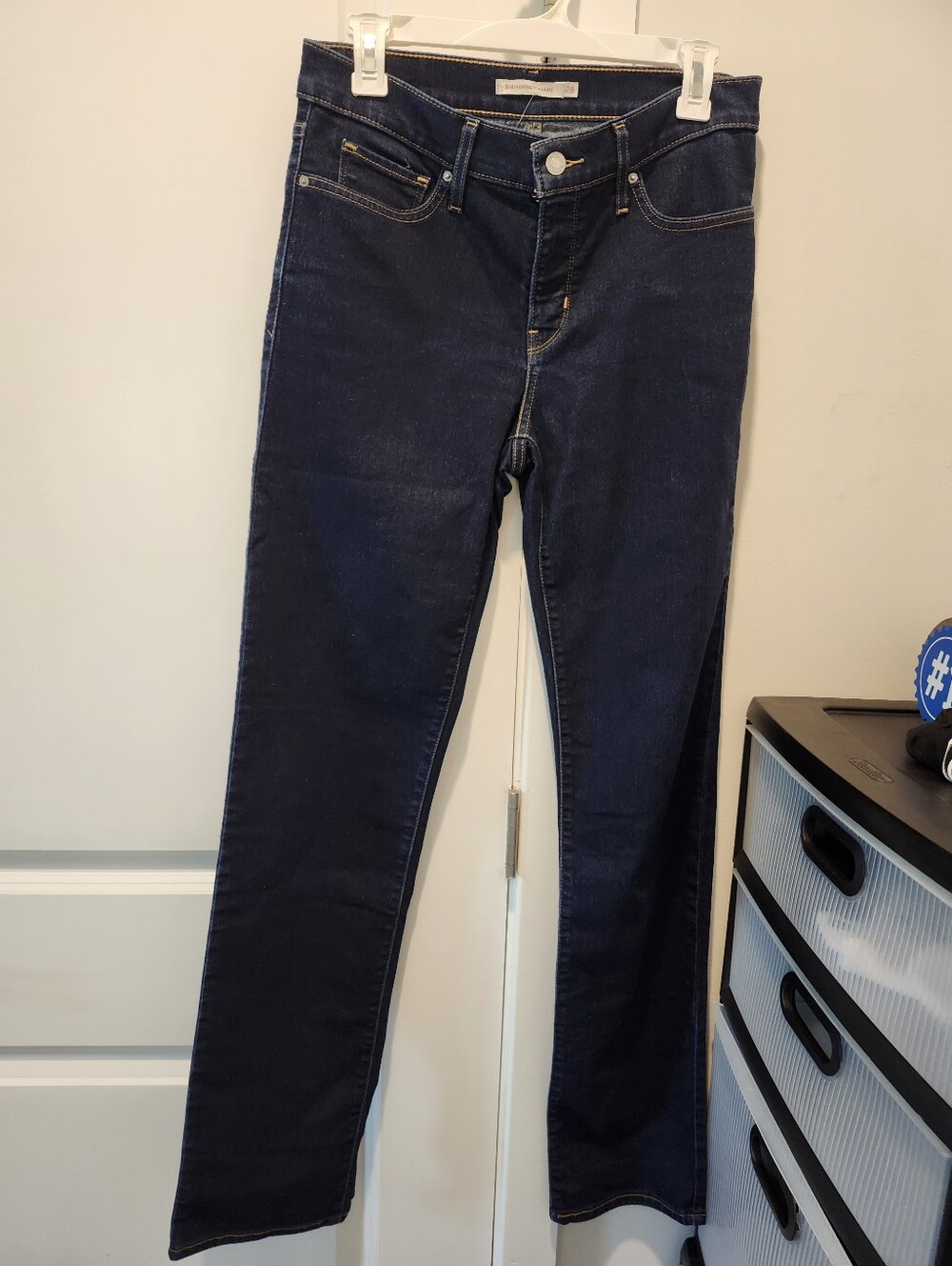 Levi's Dark Blue Shaping Straight Jeans